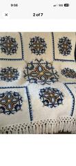 MaxSold Auction: Vintage Wool knit Afghan Cottage Granny Blanket 40X66 Hand Knitted - Ogden (New York, USA) SELLER MANAGED Downsizing Online Auction - Village Hill Drive