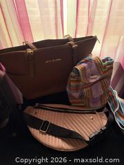 MaxSold Auction: Michael Kors & Other: Tote, Quilted Belt Bag, Woven Backpack - Marysville (Washington, USA) SELLER MANAGED Downsizing Online Auction - 43rd Avenue Northeast