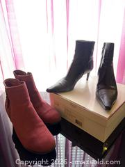 MaxSold Auction: Two Pairs Women's Ankle Heeled Boots Size 9 Coach & Skechers - Marysville (Washington, USA) SELLER MANAGED Downsizing Online Auction - 43rd Avenue Northeast