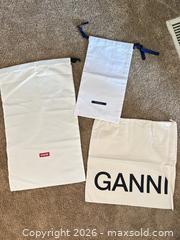 MaxSold Auction: Set of 3 Cotton Drawstring Dust/Shoe Bags — GANNI, STAUD, MARGAUX - Ogden (New York, USA) SELLER MANAGED Downsizing Online Auction - Village Hill Drive