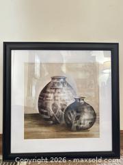 MaxSold Auction: Square Framed Still Life Print of Vases — Black Wood Frame - Ogden (New York, USA) SELLER MANAGED Downsizing Online Auction - Village Hill Drive