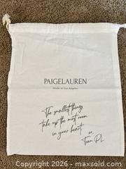 MaxSold Auction: Two White Cotton Drawstring Dust Bags — Paige Lauren & Vince - Ogden (New York, USA) SELLER MANAGED Downsizing Online Auction - Village Hill Drive