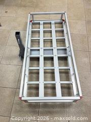 MaxSold Auction: Hitch-Mounted Cargo Carrier, 40 x 20 in, Aluminum & Steel - East Brunswick (New Jersey, USA) SELLER MANAGED Reseller Online Auction - Tices Lane