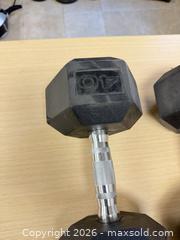 MaxSold Auction: Pair of 40 lb Rubber-Coated Dumbbells with Chrome Knurled Handles - East Brunswick (New Jersey, USA) SELLER MANAGED Reseller Online Auction - Tices Lane