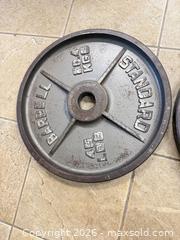 MaxSold Auction: Pair of 45 lb Olympic Cast Iron Weight Plates - East Brunswick (New Jersey, USA) SELLER MANAGED Reseller Online Auction - Tices Lane