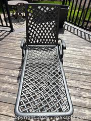 MaxSold Auction: Black Wrought Iron Chaise Lounge with Wheels and Adjustable Back - Kitchener (Ontario, Canada) SELLER MANAGED Downsizing Online Auction - Templeton Drive