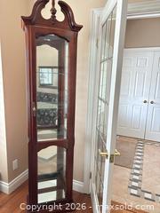MaxSold Auction: Cherry Wood Curio Cabinet with Glass Doors & Mirrored Back - Kitchener (Ontario, Canada) SELLER MANAGED Downsizing Online Auction - Templeton Drive