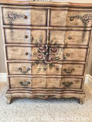 MaxSold Auction: French Provincial Wood Dresser with Hand-Painted Floral Finish - Kitchener (Ontario, Canada) SELLER MANAGED Downsizing Online Auction - Templeton Drive
