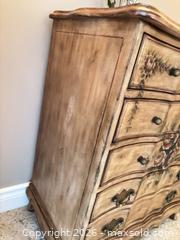 MaxSold Auction: French Provincial Wood Dresser with Hand-Painted Floral Finish - Kitchener (Ontario, Canada) SELLER MANAGED Downsizing Online Auction - Templeton Drive