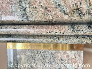 MaxSold Auction: Granite Pedestal Display Column with Brass Accent, Tall - Kitchener (Ontario, Canada) SELLER MANAGED Downsizing Online Auction - Templeton Drive