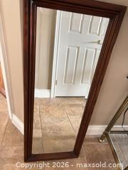 MaxSold Auction: Traditional Full-Length Wood Frame Wall Mirror, Mahogany Finish - Kitchener (Ontario, Canada) SELLER MANAGED Downsizing Online Auction - Templeton Drive