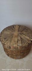 MaxSold Auction: Decorated Wood Splint Basket With Lid - Greater Napanee (Ontario, Canada) SELLER MANAGED Downsizing Online Auction - County Road 22