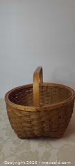 MaxSold Auction: Woven wooden Basket with Handle - Greater Napanee (Ontario, Canada) SELLER MANAGED Downsizing Online Auction - County Road 22