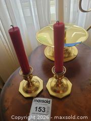 MaxSold Auction: Baldwin Brass Candlestick Hurricane Candle Holders A - East Vincent Township (Pennsylvania, USA) Downsizing Online Auction - Sheeder Road