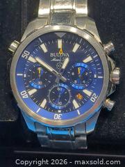 MaxSold Auction: Bulova Marine Star Stainless Steel Blue Dial Chronograph - East Vincent Township (Pennsylvania, USA) Downsizing Online Auction - Sheeder Road