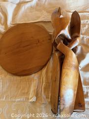 MaxSold Auction: Carved wooden plant stand and large Christmas cactus - Port Ludlow (Washington, USA) SELLER MANAGED Downsizing Online Auction - Pioneer Drive