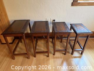 MaxSold Auction: Wood inlayed nesting tables - Port Ludlow (Washington, USA) SELLER MANAGED Downsizing Online Auction - Pioneer Drive