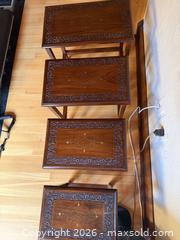 MaxSold Auction: Wood inlayed nesting tables - Port Ludlow (Washington, USA) SELLER MANAGED Downsizing Online Auction - Pioneer Drive