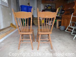 MaxSold Auction: 2 VINTAGE BROWN PAINTED CHAIRS - Ajax (Ontario, Canada) SELLER MANAGED Downsizing Online Auction - Noake Crescent
