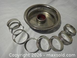 MaxSold Auction: SILVER PLATED NAPKIN RINGS, WINE COASTER & COLLAR - Ajax (Ontario, Canada) SELLER MANAGED Downsizing Online Auction - Noake Crescent
