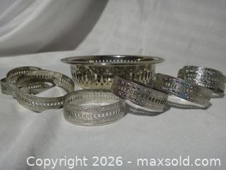 MaxSold Auction: SILVER PLATED NAPKIN RINGS, WINE COASTER & COLLAR - Ajax (Ontario, Canada) SELLER MANAGED Downsizing Online Auction - Noake Crescent
