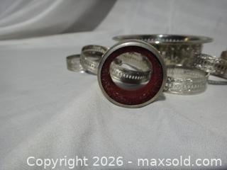 MaxSold Auction: SILVER PLATED NAPKIN RINGS, WINE COASTER & COLLAR - Ajax (Ontario, Canada) SELLER MANAGED Downsizing Online Auction - Noake Crescent