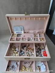 MaxSold Auction: Vintage Mele Jewelry Box w Key Filled Costume Jewelry Lot Earrings Rings - Vancouver (British Columbia, Canada) SELLER MANAGED Reseller Online Auction - Nanaimo Street (CONDO)