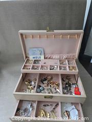 MaxSold Auction: Vintage Mele Jewelry Box w Key Filled Costume Jewelry Lot Earrings Rings - Vancouver (British Columbia, Canada) SELLER MANAGED Reseller Online Auction - Nanaimo Street (CONDO)