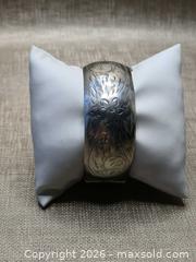 MaxSold Auction: Vintage SMIBO Sterling Silver Engraved Bangle Bracelet Hinged - Vancouver (British Columbia, Canada) SELLER MANAGED Reseller Online Auction - Nanaimo Street (CONDO)