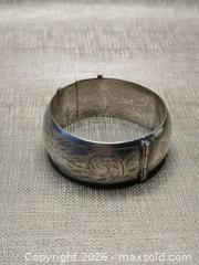 MaxSold Auction: Vintage SMIBO Sterling Silver Engraved Bangle Bracelet Hinged - Vancouver (British Columbia, Canada) SELLER MANAGED Reseller Online Auction - Nanaimo Street (CONDO)