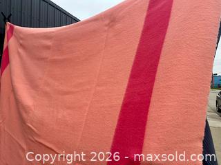 MaxSold Auction: Incredible Vintage Pink Queen Size Hudson Bay 6 Point Wool Blanket - Hamilton (Ontario, Canada) SELLER MANAGED Estate Sale Online Auction - Gertrude Street