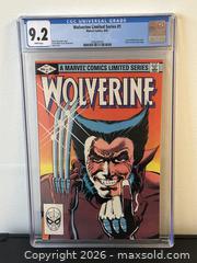 MaxSold Auction: WOLVERINE #1 (SEPT. 1982) MARVEL COMICS LIMITED SERIES WHITE PAGES - GRADED CGC 9.2 NEAR MINT - Kingston (Ontario, Canada) SELLER MANAGED Reseller Online Auction - Glen Castle Road