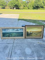 MaxSold Auction: Framed Oil on Canvas Seascape Painting, Panoramic Landscape - Polk City (Florida, USA) SELLER MANAGED Downsizing Online Auction - Conley Drive