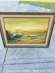 MaxSold Auction: Framed Oil on Canvas Seascape Painting, Panoramic Landscape - Polk City (Florida, USA) SELLER MANAGED Downsizing Online Auction - Conley Drive