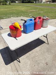MaxSold Auction: Gas/Fuel Cans – Plastic, Metal & Galvanized Steel, 3–5 gal - Polk City (Florida, USA) SELLER MANAGED Downsizing Online Auction - Conley Drive