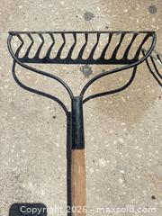 MaxSold Auction: Lot of 8 Assorted Garden Tools: Rakes, Shovel, Mallet - Polk City (Florida, USA) SELLER MANAGED Downsizing Online Auction - Conley Drive