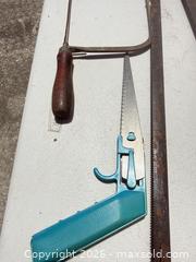 MaxSold Auction: Set of 4 Hand Saws, Hacksaw Frames and Miter Box - Polk City (Florida, USA) SELLER MANAGED Downsizing Online Auction - Conley Drive