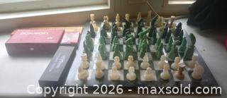 MaxSold Auction: Stone/Jade Chess Set with Dominoes & Musical Novelty Dominoes - Port Hadlock-Irondale (Washington, USA) SELLER MANAGED Downsizing Online Auction - Cedar Avenue