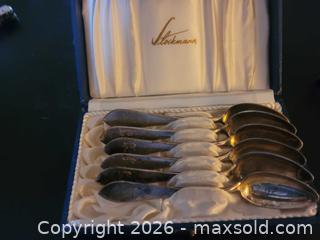 MaxSold Auction: Stockmann silver spoons full set  - Brampton (Ontario, Canada) SELLER MANAGED Reseller Online Auction - Elizabeth Street North (CONDO)