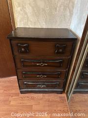 MaxSold Auction: Dark Brown 4-Drawer Veneer Dresser / Chest of Drawers - Water Valley (Alberta, Canada) PARTNER MANAGED Moving Online Auction - Range Road 52