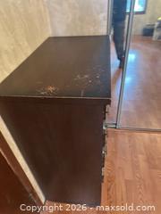 MaxSold Auction: Dark Brown 4-Drawer Veneer Dresser / Chest of Drawers - Water Valley (Alberta, Canada) PARTNER MANAGED Moving Online Auction - Range Road 52