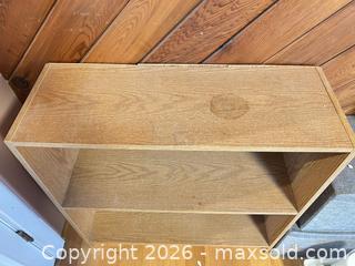 MaxSold Auction: Light Oak Particle Board Bookcase, 2-Shelf Contemporary - Water Valley (Alberta, Canada) PARTNER MANAGED Moving Online Auction - Range Road 52