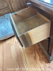 MaxSold Auction: Traditional Dark Brown Veneer Nightstand with 2 Drawers - Water Valley (Alberta, Canada) PARTNER MANAGED Moving Online Auction - Range Road 52