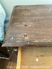 MaxSold Auction: Traditional Dark Brown Wood Veneer Nightstand with Drawer & Cabinet - Water Valley (Alberta, Canada) PARTNER MANAGED Moving Online Auction - Range Road 52