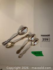 MaxSold Auction: 4 Sterling Silver Spoons with Various Designs - Kingston (Ontario, Canada) PARTNER MANAGED Downsizing Online Auction - Sunnyside Road