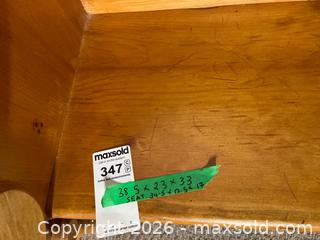 MaxSold Auction: Handcrafted Wooden Bench with Carved Sides and Turned Legs - Kingston (Ontario, Canada) PARTNER MANAGED Downsizing Online Auction - Sunnyside Road