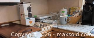 MaxSold Auction: Kitchen Items Including Wooden Tray, Dansk Plates, and Keurig Machine - Kingston (Ontario, Canada) PARTNER MANAGED Downsizing Online Auction - Sunnyside Road