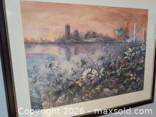 MaxSold Auction: Original Watercolor Signed L Hetherington, Farm and Wildflowers at Sunset, 22×30 - Kingston (Ontario, Canada) PARTNER MANAGED Downsizing Online Auction - Sunnyside Road