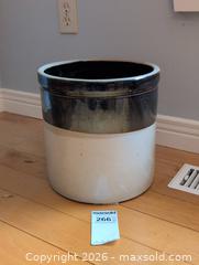 MaxSold Auction: Stoneware Crock With Black and White Finish and Number 3 Marking - Kingston (Ontario, Canada) PARTNER MANAGED Downsizing Online Auction - Sunnyside Road