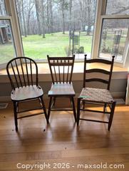 MaxSold Auction: Three Wooden Chairs  - Kingston (Ontario, Canada) PARTNER MANAGED Downsizing Online Auction - Sunnyside Road